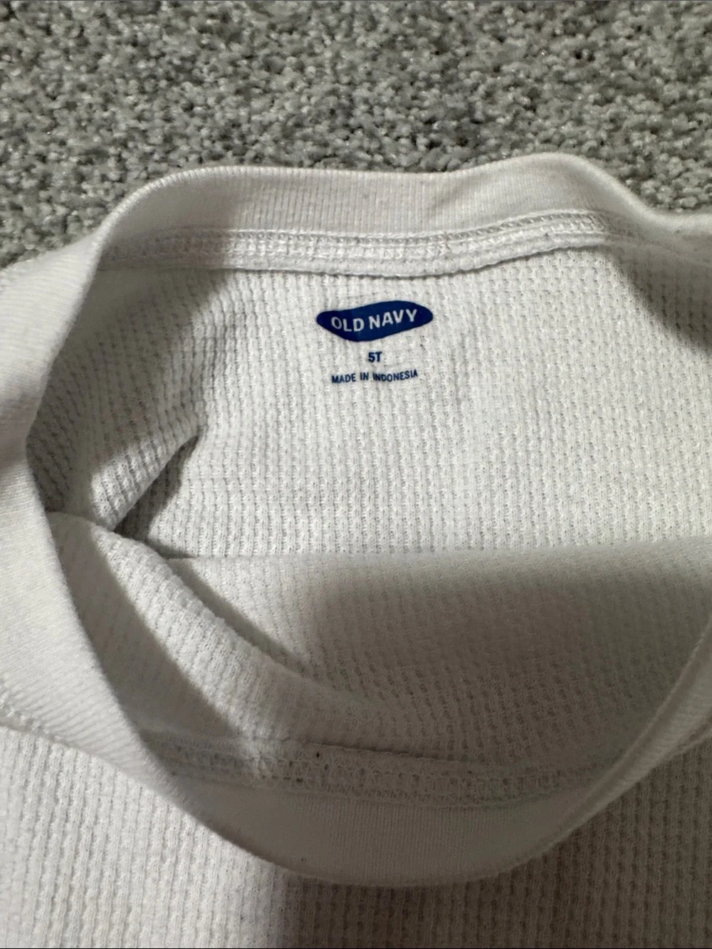 Old Navy Girls' Long Sleeve White Thermal Tee